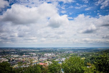 Lviv Ukrayna eski Merkezi havadan görünümü