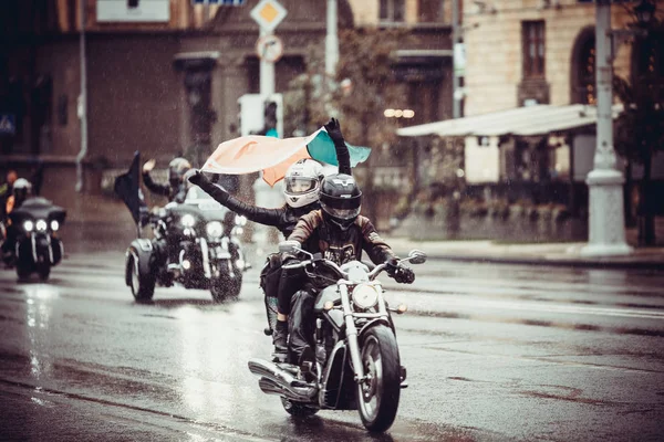 Minsk Weißrussland Oktober 2018 Gruppe Von Motorradfahrern Auf Amerikanischen Motorrädern — Stockfoto