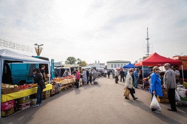 Minsk, Beyaz Rusya - 1 Ekim, 2018: şehir merkezinde Tarım Fuarı