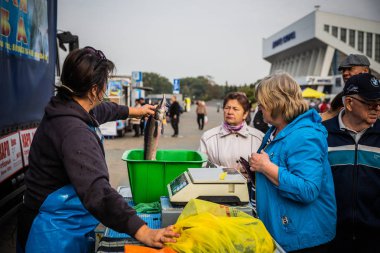 Minsk, Beyaz Rusya - 1 Ekim, 2018: şehir merkezinde Tarım Fuarı