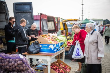 Minsk, Beyaz Rusya - 1 Ekim, 2018: şehir merkezinde Tarım Fuarı