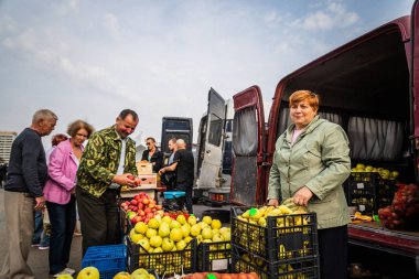 Minsk, Beyaz Rusya - 1 Ekim, 2018: şehir merkezinde Tarım Fuarı