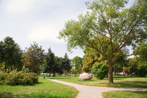 日当たりの良い明るい夏の天候で市内中心部の公園 — ストック写真