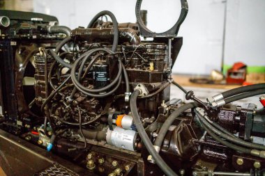 Minsk, Beyaz Rusya - 1 Aralık 2018: fabrika üretimi traktörler ve bileşenleri için onlar için