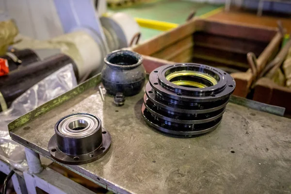 tools and parts in a tractor factory