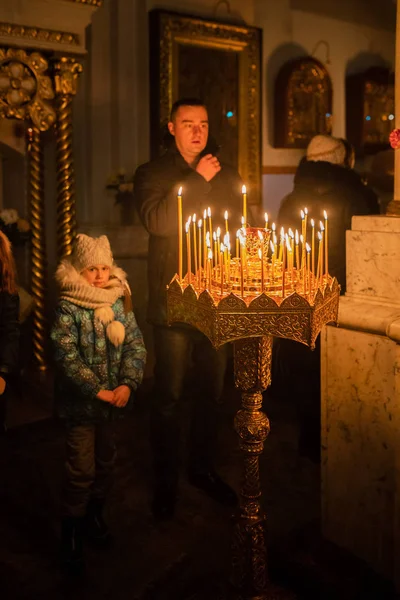 Minsk Wit Rusland Yanuary 2019 Orthodox Kerstmis Vieren Kerk — Stockfoto