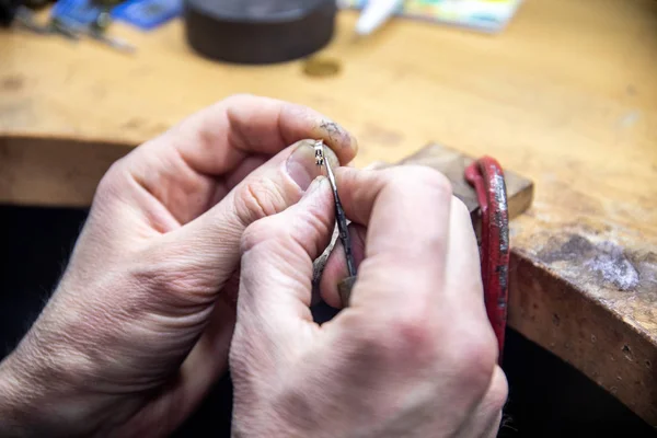 Workplace of the master in the jewelry workshop