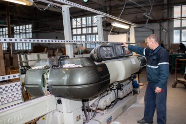 Minsk, Beyaz Rusya - 18 Şubat, 2019: fabrika üretim o için