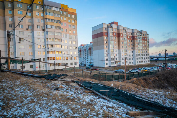 abandoned building site in the city center
