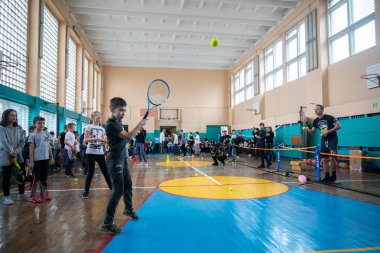 Mnsk, Beyaz Rusya - 24 Mart, 2019: çocuk bir master class tutmak için