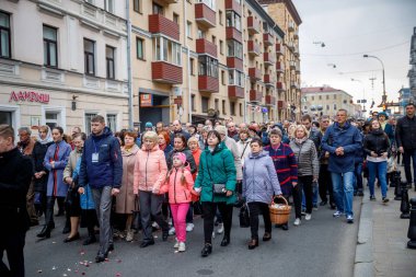 Minsk, Beyaz Rusya - 1 Marth, 2019: Geleneksel Paskalya alayı