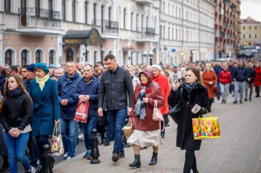 Minsk, Beyaz Rusya - 1 Marth, 2019: Geleneksel Paskalya alayı