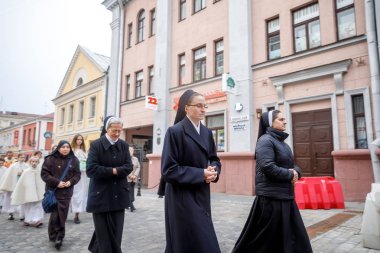 Minsk, Beyaz Rusya - 1 Marth, 2019: Geleneksel Paskalya alayı