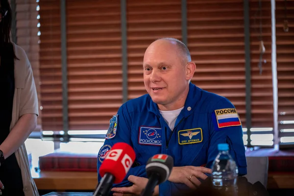 Minsk, Weißrussland - 1. März 2019: Der russische Kosmonaut Oleg Artemjew — Stockfoto