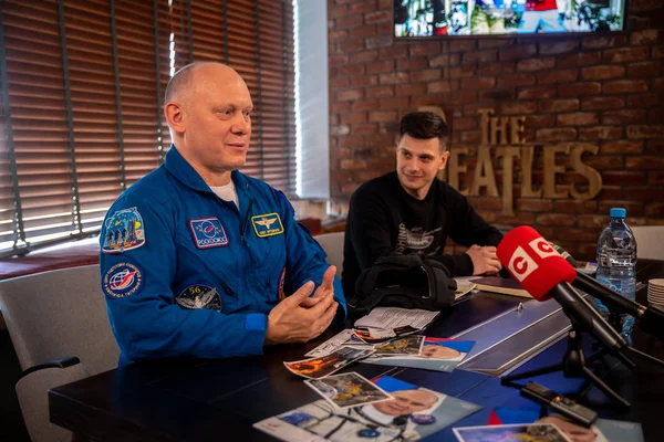 Minszk, Belorusszia-1 Marth, 2019: orosz űrhajós, Oleg Artemjev — Stock Fotó