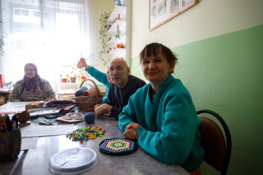 Minsk, Beyaz Rusya - 1 Mayıs 2019: Engelliler yaşıyor 