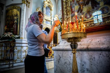 Minsk, Beyaz Rusya - 1 Mayıs 2019: Ortodokslar Paskalya'yı kutluyor