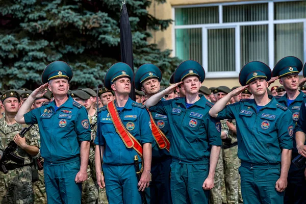Mińsk, Białoruś-1 Juny, 2019: żołnierze Armii białoruskiej m — Zdjęcie stockowe