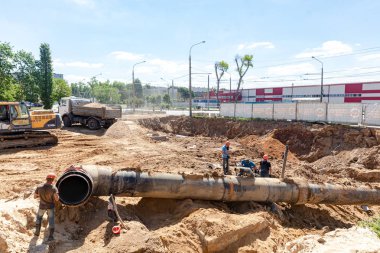 Minsk, Belarus-1 Haziran, 2019: Tünel metro üzerinde çalışma