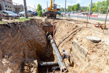 Minsk, Belarus-1 Haziran, 2019: Tünel metro üzerinde çalışma