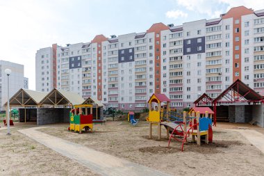 Minsk, Belarus-1 Haziran, 2019: anaokulu inşaatı