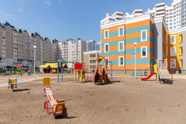 Minsk, Belarus-1 Haziran, 2019: anaokulu inşaatı