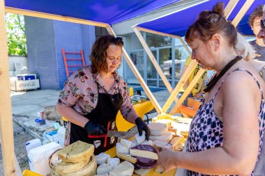 Minsk, Belarus-1 Haziran, 2019: çiftlik ecomarket