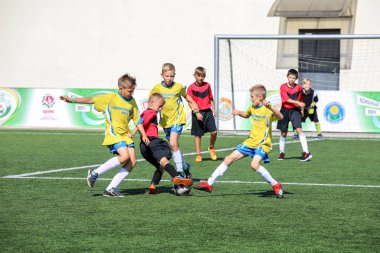 Minsk, Beyaz Rusya - 3 Ağustos 2019: Ki için futbol antrenmanı