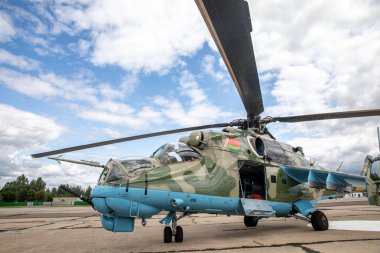 Minsk, Beyaz Rusya - 3 Ağustos 2019: Rusya Hava Kuvvetleri ve Belorussi