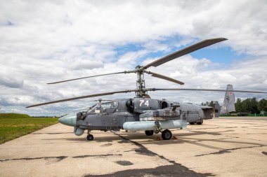 Minsk, Beyaz Rusya - 3 Ağustos 2019: Rusya Hava Kuvvetleri ve Belorussi