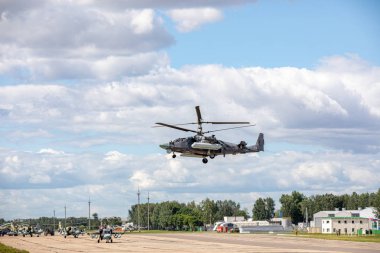 Minsk, Beyaz Rusya - 3 Ağustos 2019: Rusya Hava Kuvvetleri ve Belorussi