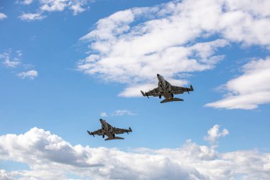Minsk, Beyaz Rusya - 3 Ağustos 2019: Rusya Hava Kuvvetleri ve Belorussi