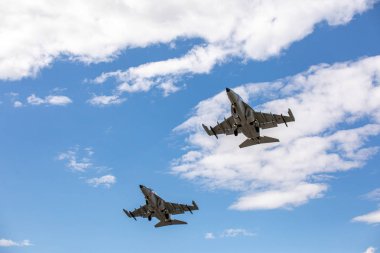 Minsk, Beyaz Rusya - 3 Ağustos 2019: Rusya Hava Kuvvetleri ve Belorussi