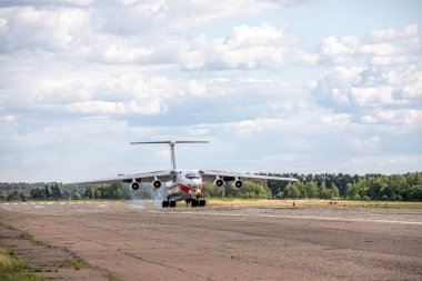 Minsk, Beyaz Rusya - 3 Ağustos 2019: Rusya Hava Kuvvetleri ve Belorussi