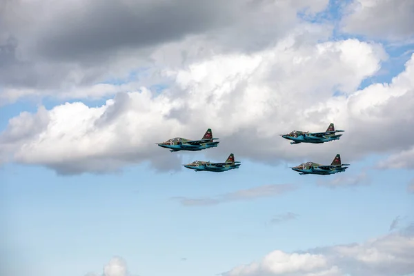 MINSK, BELARUS - 3 de agosto de 2019: Fuerza Aérea Rusa y Belorussi — Foto de Stock