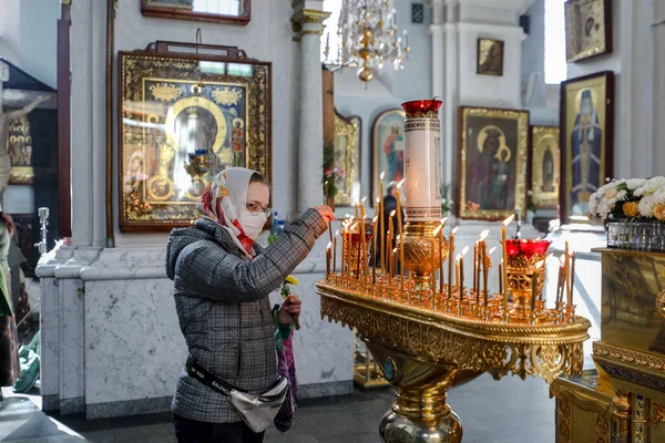 Minsk Bélaro Mayo 2020 Celebración Del Domingo Ramos Ortodoxo —  Fotos de Stock