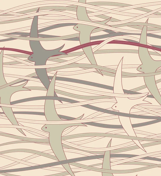 Editierbare Vektorillustration Von Fliegenden Fischen Oder Mauerseglern — Stockvektor