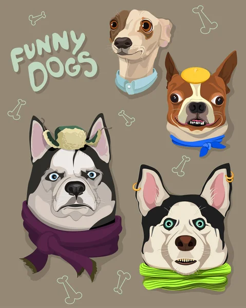 İllüstrasyon vektör karikatür komik dogâ €™ s yüz