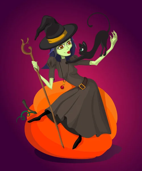 Illustration about witches holidays or Halloween.  Halloween concept - vector illustration. Halloween cartoon vector illustration.