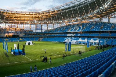 Rusya, Moskova, Ekim 2017: Moscowe yeni inşa edilmiş Dinamo stadı nda alan sunum