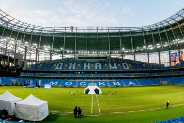 Rusya, Moskova, Ekim 2017: Moscowe yeni inşa edilmiş Dinamo stadı nda alan sunum