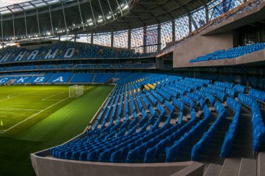Rusya, Moskova, Ekim 2017: Moscowe yeni inşa edilmiş Dinamo stadı nda alan sunum