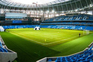 Rusya, Moskova, Ekim 2017: Moscowe yeni inşa edilmiş Dinamo stadı nda alan sunum