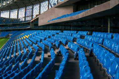 Rusya, Moskova, Ekim 2017: Moscowe yeni inşa edilmiş Dinamo stadı nda alan sunum