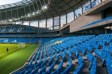 Rusya, Moskova, Ekim 2017: Moscowe yeni inşa edilmiş Dinamo stadı nda alan sunum