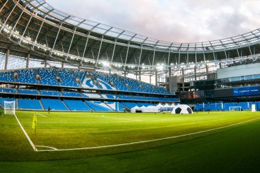 Rusya, Moskova, Ekim 2017: Moscowe yeni inşa edilmiş Dinamo stadı nda alan sunum