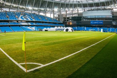 Rusya, Moskova, Ekim 2017: Moscowe yeni inşa edilmiş Dinamo stadı nda alan sunum