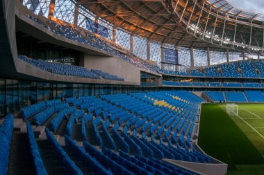 Rusya, Moskova, Ekim 2017: Moscowe yeni inşa edilmiş Dinamo stadı nda alan sunum
