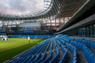 Rusya, Moskova, Ekim 2017: Moscowe yeni inşa edilmiş Dinamo stadı nda alan sunum