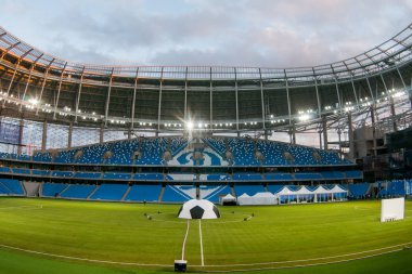 Rusya, Moskova, Ekim 2017: Moscowe yeni inşa edilmiş Dinamo stadı nda alan sunum